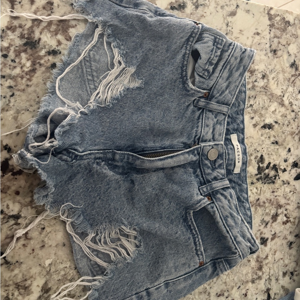 PacSun Light Blue Distressed Jean Shorts